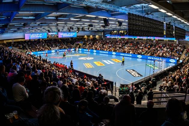 Handball, Womens national match Germany Switzerland Overview, Interior view, Venue, Feature, Spectators, Fan curve Fans Fanblock Goeppeingen EWS Arena Germany
