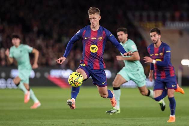 November 22, 2025, Barcelona, Barcelona, SPAIN: Dani Olmo of FC Barcelona, Barca in action during the Spanish league, La Liga EA Sports, football match played between FC Barcelona and Athletic Club at Spotify Camp Nou stadium on November 22, 2025 in Barcelona, Spain. Barcelona SPAIN - ZUMAa181 20251122_zaa_a181_157 Copyright: xJavierxBorregox