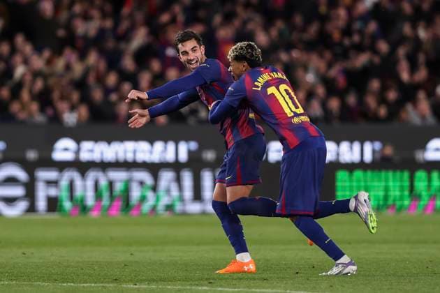 November 22, 2025, Barcelona, Barcelona, SPAIN: Ferran Torres of FC Barcelona, Barca celebrates a goal during the Spanish league, La Liga EA Sports, football match with Lamine Yamal played between FC Barcelona and Athletic Club at Spotify Camp Nou stadium on November 22, 2025 in Barcelona, Spain. Barcelona SPAIN - ZUMAa181 20251122_zaa_a181_161 Copyright: xJavierxBorregox