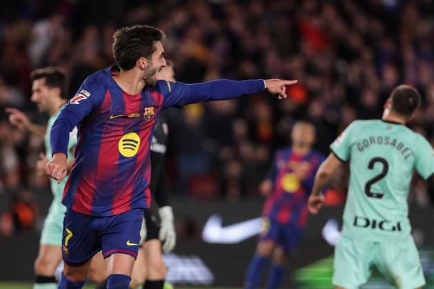 November 22, 2025, Barcelona, Barcelona, SPAIN: Ferran Torres of FC Barcelona, Barca celebrates a goal during the Spanish league, La Liga EA Sports, football match played between FC Barcelona and Athletic Club at Spotify Camp Nou stadium on November 22, 2025 in Barcelona, Spain. Barcelona SPAIN - ZUMAa181 20251122_zaa_a181_170 Copyright: xJavierxBorregox
