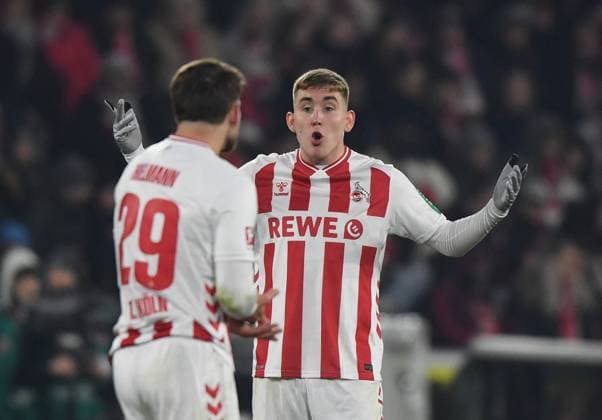 22 11 2025, xophax, Soccer 1 Bundesliga, 1 FC Koeln Eintracht Frankfurt After the 1 to 4 goal Ratlos Jan Thielmann and Isak Johannesson , right both 1 FC Köln DFL DFB REGULATIONS PROHIBIT ANY USE OF PHOTOGRAPHS as IMAGE SEQUENCES and or QUASI VIDEO Koeln