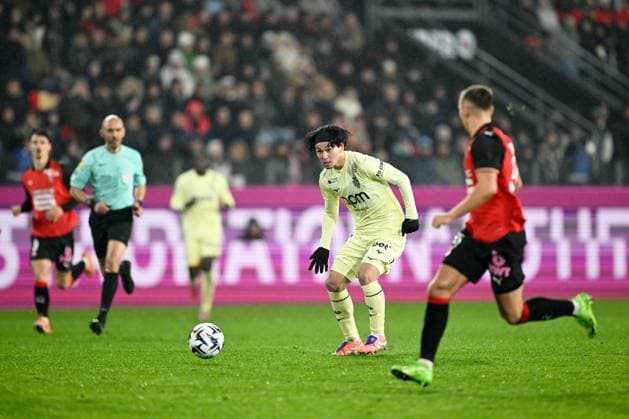 Stade Rennais FC v AS Monaco - Ligue 1 McDonald s 2025 2026 18 Takumi MINAMINO (asm) during the Ligue 1 McDonald s match between Rennes and Monaco at Roazhon Park on November 22, 2025 in Rennes, France. Rennes France  Copyright: xFEPx 776417223