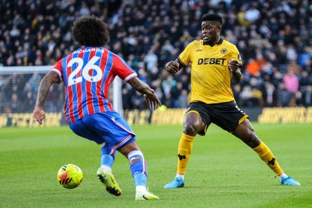 Chris Richards (26 Crystal Palace) on the ball during the Premier League football match between Wolverhampton Wanderers and Crystal Palace at Molineux stadium in Wolverhampton, England Copyright: xNataliexMincher SPPx Sportspressphoto_SPR64983