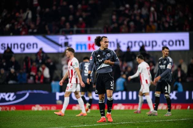 COLOGNE, GERMANY - 22 NOVEMBER, 2025: Arthur Theate - The football match of Bundesliga 1.FC Koeln vs SG Eintracht Frankfurt at Rhein Energie Stadion.  Copyright: xVITALIIxKLIUIEVx