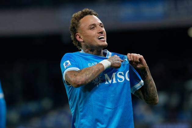 SSC Napoli v Atalanta BC - Serie A Noa Lang of SSC Napoli celebrates after scoring during the Serie A match between SSC Napoli and Atalanta BC at Stadio Diego Armando Maradona Naples Italy on 22 November 2025. Naples Naples Italy  Copyright: xFrancoxRomanox originalFilename:romano-sscnapol251122_npDcg.jpg