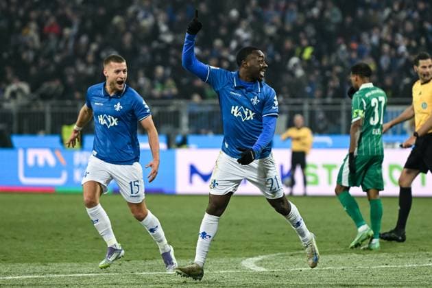 Merveille Papela SV Darmstadt 1898, 21 celebrates the goal for 4 2, GER, SV Darmstadt 98 vs SpVgg Greuther Fürth, Football, 2 Bundesliga, Matchday 13, Season 2025 2026, 22 11 2025 DFL REGULATES PROHIBIT ANY USE OF PHOTOGRAPHS AS IMAGE SEQUENCES AND OR QUASI VIDEO GER, SV Darmstadt 98 vs SpVgg Greuther Fürth, Football, 2 Bundesliga, Matchday 13, Season 2025 2026, 22 11 2025 Darmstadt Copyright: xEibner-Pressefoto FlorianxWiegandx EP_FWD