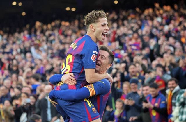 FC Barcelona, Barca v Athletic Club - LaLiga EA Sports Robert Lewandowski and Fermin Lopez celebrate during the match between FC Barcelona and Athletic Club, corresponding to week 13 of LaLiga EA Sports, played at the Spotify Camp Nou, in Barcelona, Spain, on November 22, 2025. Barcelona Barcelona Spain  Copyright: xUrbanandsportx originalFilename:urbanandsport-fcbarcel251122_npK4F.jpg