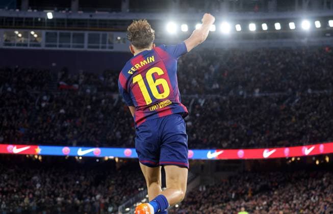 FC Barcelona, Barca v Athletic Club - LaLiga EA Sports Fermin Lopez celebrates during the match between FC Barcelona and Athletic Club, corresponding to week 13 of LaLiga EA Sports, played at the Spotify Camp Nou, in Barcelona, Spain, on November 22, 2025. Barcelona Barcelona Spain  Copyright: xUrbanandsportx originalFilename:urbanandsport-fcbarcel251122_np62s.jpg