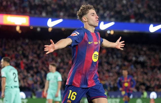 FC Barcelona, Barca v Athletic Club - LaLiga EA Sports Fermin Lopez celebrates during the match between FC Barcelona and Athletic Club, corresponding to week 13 of LaLiga EA Sports, played at the Spotify Camp Nou, in Barcelona, Spain, on November 22, 2025. Barcelona Barcelona Spain  Copyright: xUrbanandsportx originalFilename:urbanandsport-fcbarcel251122_npcIv.jpg