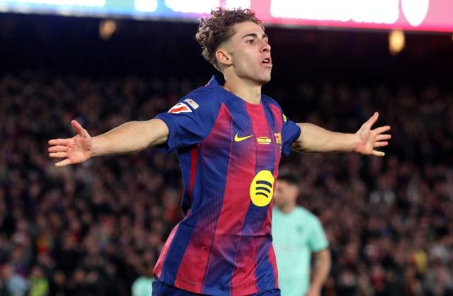 FC Barcelona, Barca v Athletic Club - LaLiga EA Sports Fermin Lopez celebrates during the match between FC Barcelona and Athletic Club, corresponding to week 13 of LaLiga EA Sports, played at the Spotify Camp Nou, in Barcelona, Spain, on November 22, 2025. Barcelona Barcelona Spain  Copyright: xUrbanandsportx originalFilename:urbanandsport-fcbarcel251122_npGbl.jpg