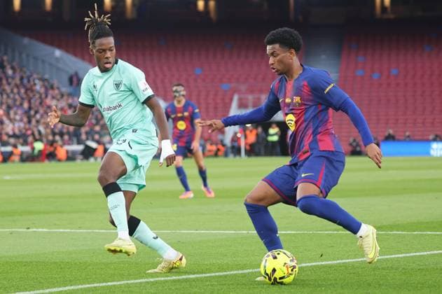 FC Barcelona, Barca v Athletic Club - LaLiga EA Sports Alejandro Balde and Nico Williams play during the match between FC Barcelona and Athletic Club, corresponding to week 13 of LaLiga EA Sports, at the Spotify Camp Nou, in Barcelona, Spain, on November 22, 2025. Barcelona Barcelona Spain  Copyright: xUrbanandsportx originalFilename:urbanandsport-fcbarcel251122_npqsI.jpg
