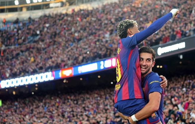 FC Barcelona, Barca v Athletic Club - LaLiga EA Sports Ferran Torres and Lamine Yamal celebrate during the match between FC Barcelona and Athletic Club, corresponding to week 13 of LaLiga EA Sports, played at the Spotify Camp Nou, in Barcelona, Spain, on November 22, 2025. Barcelona Barcelona Spain  Copyright: xUrbanandsportx originalFilename:urbanandsport-fcbarcel251122_npKhm.jpg