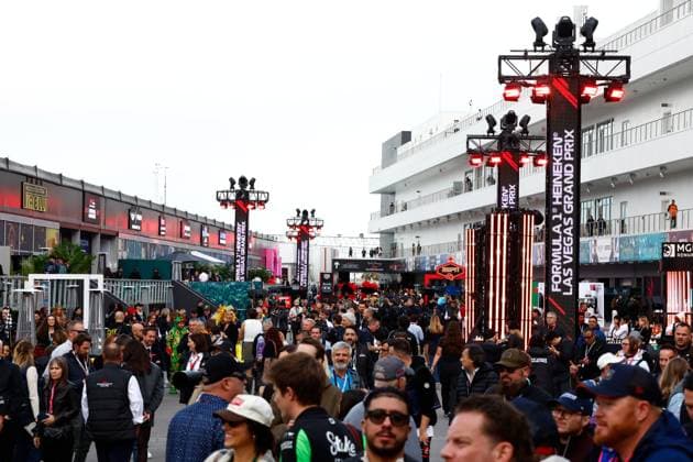 LAS VEGAS, NV - NOVEMBER 22: General view of the Paddock Club prior to the the Formula 1 Las Vegas Grand Prix on November 22, 2025 on the Las Vegas Strip Circuit in Las Vegas, Nevada.(Photo by Jeff Speer Icon Sportswire) AUTO: NOV 22 F1 Las Vegas Grand Prix EDITORIAL USE ONLY Icon2511220121