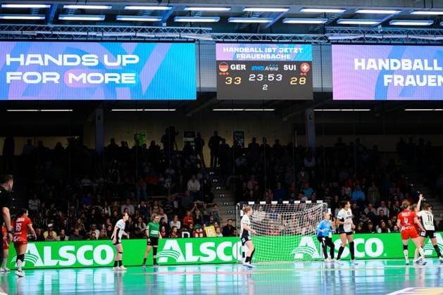 Handball, Women Laenderspiel Germany Switzerland Advertising ALSCO Goeppeingen EWS Arena Germany