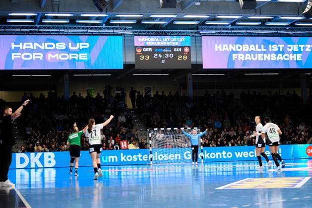 Handball, Womens Laenderspiel Germany Switzerland Advertising DKB Goeppeingen EWS Arena Germany