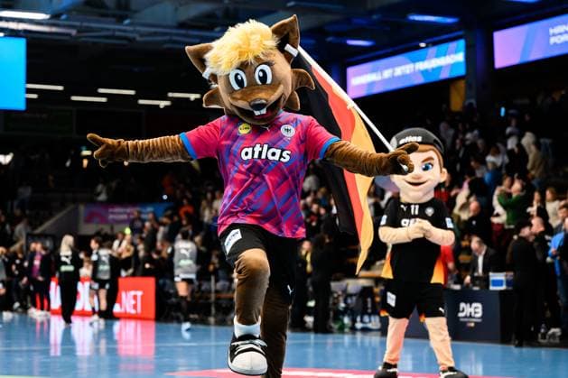 Handball, Womens national match Germany Switzerland World Cup Mascot Hanni Goeppeingen EWS Arena Germany