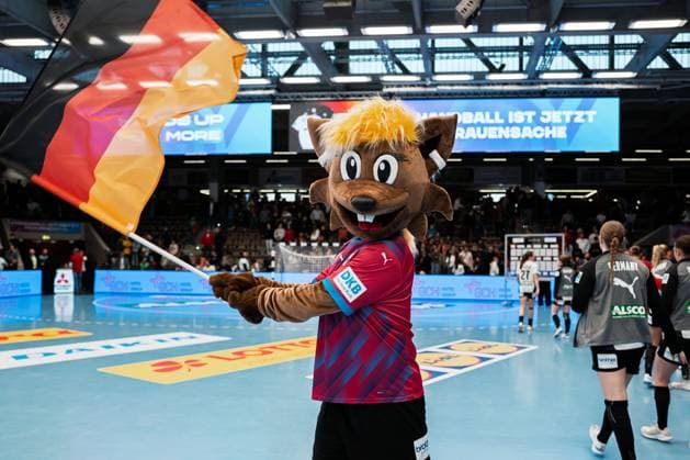 Handball, Womens national match Germany Switzerland World Cup Mascot Hanni Goeppeingen EWS Arena Germany
