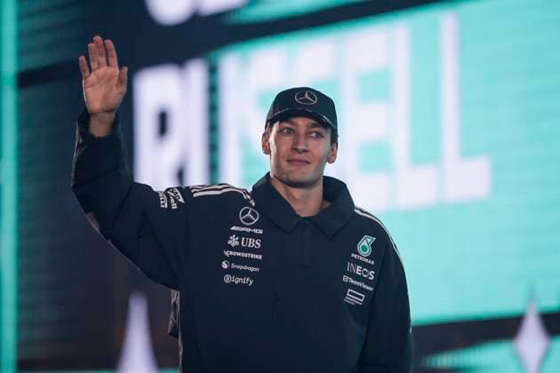 F1 - LAS VEGAS GRAND PRIX 2025 RUSSELL George (gbr), Mercedes AMG F1 Team W16, portrait during the 2025 Formula 1 Las Vegas Grand Prix, 22th round of the 2025 FIA Formula One World Championship, WM, Weltmeisterschaft from November 21 to 23, 2025 on the Las Vegas Strip Circuit, in Paradise, Nevada, United States of America - ParadiseUnited States  Copyright: xEricxAlonsox