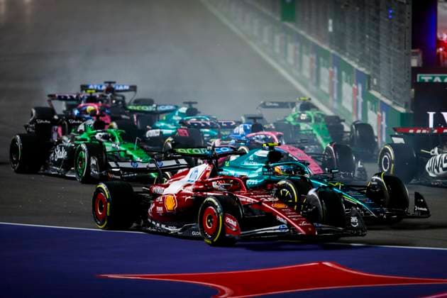 F1 - LAS VEGAS GRAND PRIX 2025 16 LECLERC Charles (mco), Scuderia Ferrari SF-25, action during the 2025 Formula 1 Las Vegas Grand Prix, 22th round of the 2025 FIA Formula One World Championship, WM, Weltmeisterschaft from November 21 to 23, 2025 on the Las Vegas Strip Circuit, in Paradise, Nevada, United States of America - ParadiseUnited States  Copyright: xJoaoxFilipex
