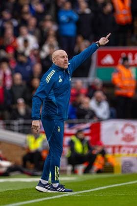 (251123) -- LONDON, Nov. 23, 2025 -- Nottingham Forest s manager Sean Dyche gestures during the English Premier League match between Liverpool FC and Nottingham Forest FC in Liverpool, Britain, on Nov. 22, 2025. FOR EDITORIAL USE ONLY. NOT FOR SALE FOR MARKETING OR ADVERTISING CAMPAIGNS. NO USE WITH UNAUTHORIZED AUDIO, VIDEO, DATA, FIXTURE LISTS, CLUB LEAGUE LOGOS OR LIVE SERVICES. ONLINE IN-MATCH USE LIMITED TO 45 IMAGES, NO VIDEO EMULATION. NO USE IN BETTING, GAMES OR SINGLE CLUB LEAGUE PLAYER PUBLICATIONS. (SP)BRITAIN-LONDON-FOOTBALL-ENGLISH PREMIER LEAGUE-LIVERPOOL VS NOTTINGHAM FOREST LixYing