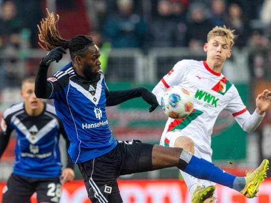 Hamburgs 25 Jordan TORUNARIGHA Soccer Augsburg Hamburg 1 0 Soccer Bundesliga, FC Augsburg Hamburger SV, 11 Matchday, Season 2025 2026, on 22 11 2025 in Augsburg, W W K A R E N A, Germany Source Copyright Credit Oryk HAIST xFUSSBALL-AUGSBURG-HAMBURGx