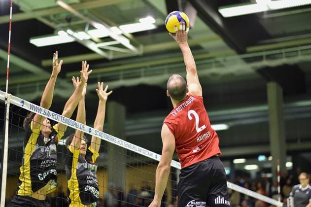 Moritz Rauber TV Rottenburg, 02 TV Rottenburg vs TSV Grafing, Volleyball, 2 Bundesliga Sued, 8 Matchday, Match 5548, Season 2025 2026, 22 11 2025, TV Rottenburg vs TSV Grafing, Volleyball, 2 Bundesliga Sued, 8 Matchday, Match 5548, Season 2025 2026, 22 11 2025 Rottenburg Copyright: xEibner-Pressefoto RalphxKunzex EP_RKE