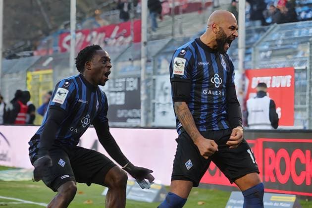 Goal for 1 0 by Terrence Boyd SV Waldhof Mannheim, 13 GER, SV Waldhof Mannheim vs SV Wehen Wiesbaden, Football, 3 Liga, Matchday 15, Season 2025 2026, 22 11 2025 DFL DFB REGULATIONS PROHIBIT ANY USE OF PHOTOGRAPHS as IMAGE SEQUENCES and or QUASI VIDEO GER,SV Waldhof Mannheim vs SV Wehen Wiesbaden, Football, 3 Liga, Matchday 15, Season 2025 2026, 22 11 2025 Mannheim Copyright: xEibner-Pressefoto JoergxHirschx EP_JHH