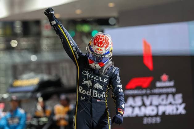 Winner, Winner, Max Verstappen Oracle Red Bull Racing 1 , Las Vegas Grand Prix, Motorsport, Men, Formula 1, Race, 22 11 2025 Las Vegas Nevada USA Copyright: xkolbert-press ChristianxKolbertx