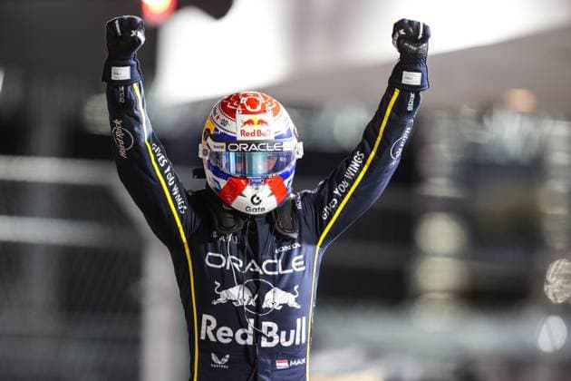 November 22, 2025: Oracle Red Bull Racing, Honda RBPT driver Max Verstappen (1) celebrates after winning the Formula One Heineken Las Vegas Grand Prix 2025 on the Las Vegas Street Circuit in Las Vegas, NV. CSM. Las Vegas United States of America - ZUMAc04_ 20251122_zma_c04_512 Copyright: xChristopherxTrimx