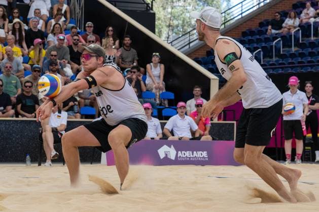 RECORD DATE NOT STATED ADELAIDE, AUSTRALIA - NOVEMBER 23: Nils Ehlers (Player 1 - GER) during the Beach volleyball, Beachvolleyball World Championships at Adelaide on November 23, 2025 in Adelaide, Australia. Australia Copyright: xBEAUTIFULxSPORTS PeterxWeberx