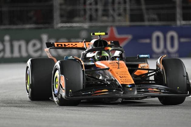 Formula 1 Grand Prix of Las Vegas 2025 - Race night winners LAS VEGAS, NEVADA - NOVEMBER 22: Lando Norris of McLaren Formula 1 Team (4) competes at the race as he won the second place for F1 Grand Prix of Las Vegas at Las Vegas Strip Circuit on November 22, 2025 in Las Vegas, Nevada, United States. Tayfun Coskun Anadolu Nevada United States. Editorial use only. Please get in touch for any other usage.  Copyright: x2025xAnadoluxTayfunxCoskunx