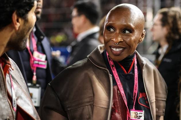 November 22, 2025: Actress Cynthia Erivo walks the grid prior to the start of the Formula One Heineken Las Vegas Grand Prix 2025 on the Las Vegas Street Circuit in Las Vegas, NV. CSM. Las Vegas United States of America - ZUMAc04_ 20251122_zma_c04_576 Copyright: xChristopherxTrimx