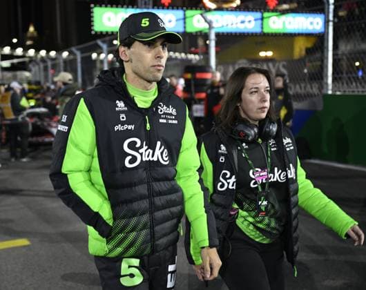 Formula 1 Grand Prix of Las Vegas 2025 - Pre-Race Show (Grid) LAS VEGAS, NEVADA - NOVEMBER 22: Gabriel Bortoleto of Stake F1 Team Kick Sauber (5) is seen at Pre-Race Show (Grid) during race night at the Formula 1 Grand Prix 2025 of Las Vegas at Las Vegas Strip Circuit on November 22, 2025 in Las Vegas, Nevada, United States. Tayfun Coskun Anadolu Nevada United States. Editorial use only. Please get in touch for any other usage.  Copyright: x2025xAnadoluxTayfunxCoskunx