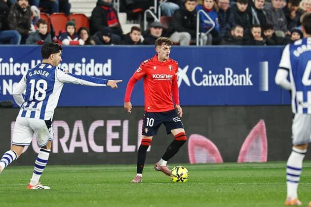 Aimar Oroz (Osasuna), NOVEMBER 22, 2025 - Football Soccer : Spanish La Liga EA Sports match between CA Osasuna - Real Sociedad at the Estadio El Sadar in Pamplona, Spain. Noxthirdxpartyxsales  aflo_311295108
