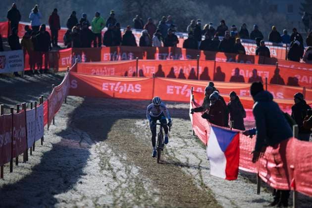 Barbora Bukovska from Czechia competes in the UCI Cyclo-cross World Cup race, category women - juniors, in Tabor, Czech Republic, on November 23, 2025. (CTKxPhoto VaclavxPancer) CTKPhotoP2025112302335  CTKPhotoP2025112302335