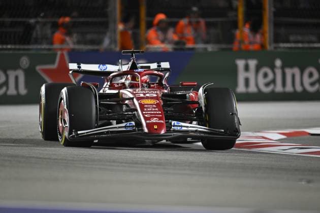 Formula 1 Grand Prix of Las Vegas 2025 - Race night LAS VEGAS, NEVADA - NOVEMBER 22: Charles Leclerc of Scuderia Ferrari (16) competes the race for championship of F1 Grand Prix of Las Vegas at Las Vegas Strip Circuit on November 22, 2025 in Las Vegas, Nevada, United States. Tayfun Coskun Anadolu Nevada United States. Editorial use only. Please get in touch for any other usage.  Copyright: x2025xAnadoluxTayfunxCoskunx