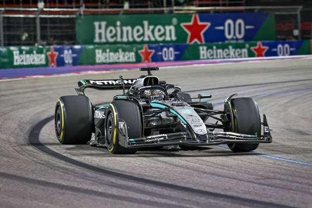 George Russell (GBR) - Mercedes-AMG PETRONAS F1 Team - Mercedes W16 - Mercedes E Performance during the Sunday of the Formula 1 Heineken Las Vegas Grand Prix 2025 at Las Vegas Strip Circuit, ahead of Round 22 of 24 of the 2025 FIA Formula One World Championship, WM, Weltmeisterschaft (November 20-23, 2025). Formula 1 Heineken Las Vegas Grand Prix 2025