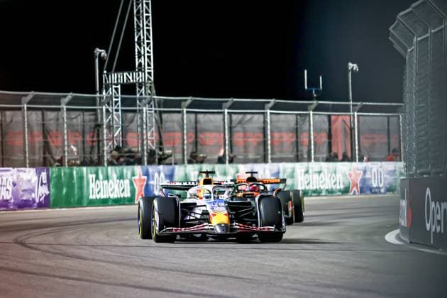 Isaac Hadjar (FRA) Visa Cash App RB F1 Team during the Sunday of the Formula 1 Heineken Las Vegas Grand Prix 2025 at Las Vegas Strip Circuit, ahead of Round 22 of 24 of the 2025 FIA Formula One World Championship, WM, Weltmeisterschaft (November 20-23, 2025). Formula 1 Heineken Las Vegas Grand Prix 2025