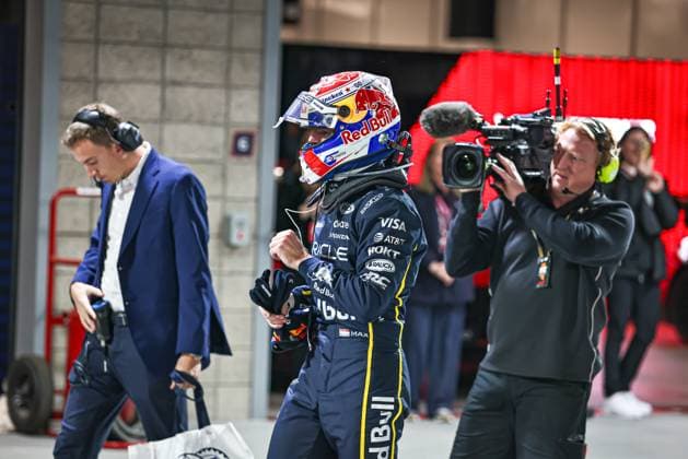 Max Verstappen (NED) - Oracle Red Bull Racing - Red Bull RB21 - Honda RBPT celebrating victory of the race during the Sunday of the Formula 1 Heineken Las Vegas Grand Prix 2025 at Las Vegas Strip Circuit, ahead of Round 22 of 24 of the 2025 FIA Formula One World Championship, WM, Weltmeisterschaft (November 20-23, 2025). Formula 1 Heineken Las Vegas Grand Prix 2025