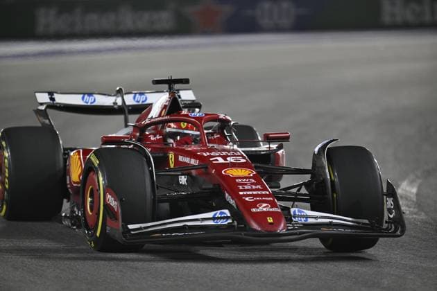 Formula 1 Grand Prix of Las Vegas 2025 - Race night LAS VEGAS, NEVADA - NOVEMBER 22: Charles Leclerc of Scuderia Ferrari (16) competes the race for championship of F1 Grand Prix of Las Vegas at Las Vegas Strip Circuit on November 22, 2025 in Las Vegas, Nevada, United States. Tayfun Coskun Anadolu Las Vegas United States. Editorial use only. Please get in touch for any other usage.  Copyright: x2025xAnadoluxTayfunxCoskunx