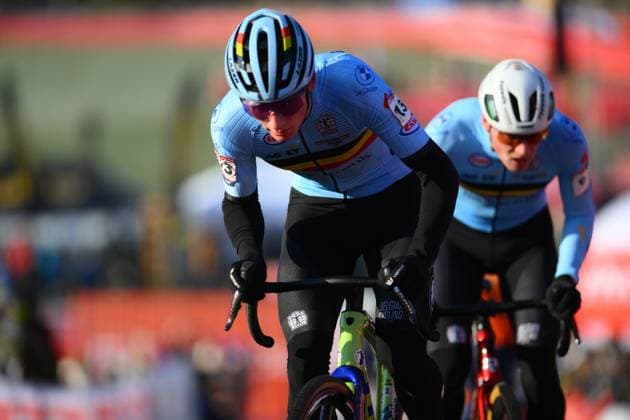 Belgian Arthur van den Boer pictured in action during the men U23 race at the World Cup cyclocross cycling event in Tabor, Czech Republic, stage 1 (out of 12) of the UCI World Cup cyclocross competition, Sunday 23 November 2025. DAVIDxPINTENS  x143607076x