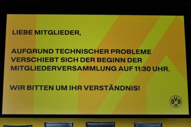 General Meeting Borussia Dortmund on 23 11 2025 in the Westfalenhalle in Dortmund The General Meeting will be postponed to 11 30 a.m. due to technical problems xRx