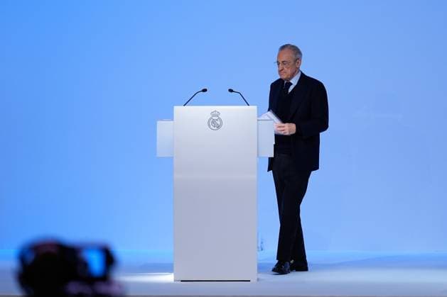 November 23, 2025, Valdebebas, Madrid, Spain: Florentino Perez, President of Real Madrid, attends during the Ordinary General Assembly of Representative Members of Real Madrid C.F. at Ciudad Deportiva Real Madrid on November 23, 2025, in Valdebebas, Madrid, Spain. Valdebebas Spain - ZUMAa181 20251123_zaa_a181_009 Copyright: xDennisxAgyemanx