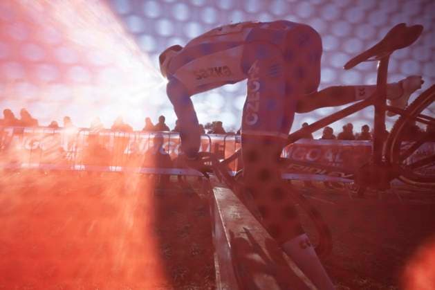 Vaclav Jezek from Czechia crashes on the hurdles in the UCI Cyclo-cross World Cup race, category Under-23 Men, in Tabor, Czech Republic, on November 23, 2025. (CTKxPhoto VaclavxPancer) CTKPhotoP2025112302724  CTKPhotoP2025112302724