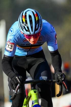 Belgian Arthur van den Boer pictured in action during the men U23 race at the World Cup cyclocross cycling event in Tabor, Czech Republic, stage 1 (out of 12) of the UCI World Cup cyclocross competition, Sunday 23 November 2025. DAVIDxPINTENS  x143619152x