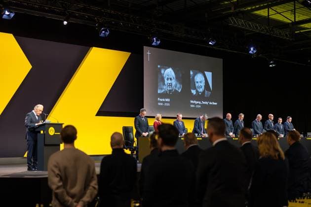 23 11 2025, Football, Season 2025 2026, 1 Bundesliga, General Meeting Borussia Dortmund, Commemoration of the deceased former players Frank Mill and Wolfgang Teddy de Beer, Dortmund Messe Wetsfalenhalle NRW Germany xRHR PHOTO DEx Copyright: DennisxEwert RHR-FOTOx RHR-FOTO DE