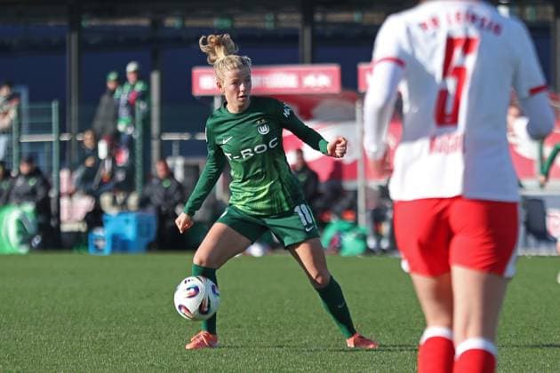 Google Pixel Frauen Bundesliga, RB Leipzig VfL Wolfsburg 23 11 2025 Justine Kielland 18, VfL Wolfsburg Fußball, Google Pixel Frauen Bundesliga, Saison 2025 2026, 11 Spieltag RB Leipzig vs VfL Wolfsburg am 23 11 2025, Trainingszentrum Cottaweg, Leipzig DFB REGULATIONS PROHIBIT ANY USE OF PHOTOGRAPHS AS IMAGE SEQUENCES AND OR QUASI VIDEO Copyright: xBEAUTIFULxSPORTS JanxKaeferx