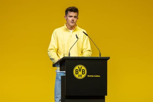 23 11 2025, Football, Season 2025 2026, 1 Bundesliga, General Meeting Borussia Dortmund, Head of BVB Fan and Sponsorship Department Tobias Westerfellhaus, Dortmund Messe Wetsfalenhalle NRW Germany xRHR PHOTO DEx Copyright: DennisxEwert RHR-FOTOx RHR-FOTO DE