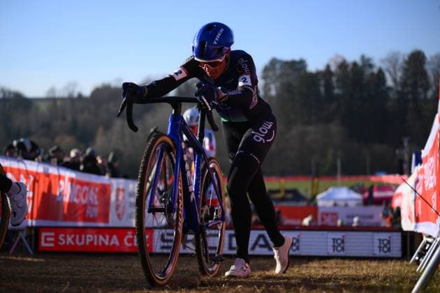 Dutch Lucinda Brand pictured in action during the women elite race at the World Cup cyclocross cycling event in Tabor, Czech Republic, stage 1 (out of 12) of the UCI World Cup cyclocross competition, Sunday 23 November 2025. DAVIDxPINTENS  x143626530x