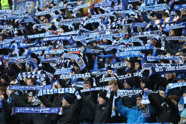 23 11 2025, Football, Men, 2 Bundesliga, Season 2025 2026, Karlsruher SC SV 07 Elversberg, The Fans Karlsruher SC Karlsruhe BBBank Wildpark Baden Württemberg Germany DEU Copyright: xSebastianxBachx